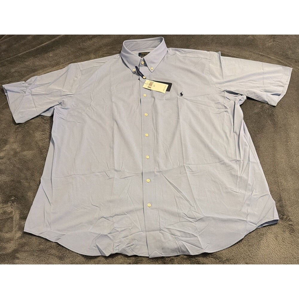 2XLT Polo Ralph Lauren Mens Button Down S/S Blue Shirt Pony